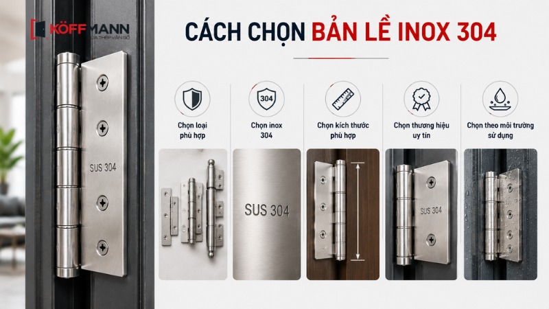 cach chon ban le inox 304 phu hop cho cua