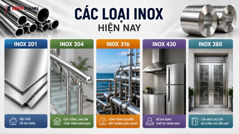 co bao nhieu loai inox pho bien hien nay