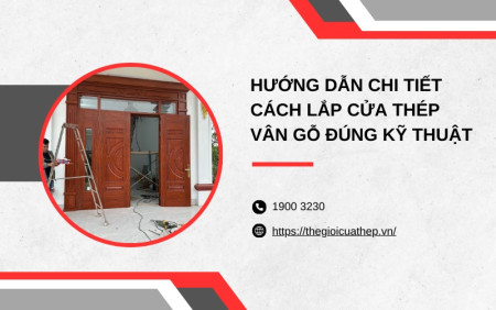 Hướng dẫn chi tiết cách lắp cửa thép vân gỗ đúng kỹ thuật