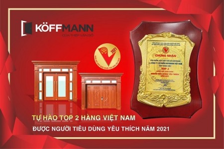 [Dân Trí] Cửa thép vân gỗ Koffmann – Top 2 Hàng Việt Nam được người tiêu dùng yêu thích năm 2021