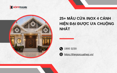 Mẫu cửa Inox 4 cánh hiện đại