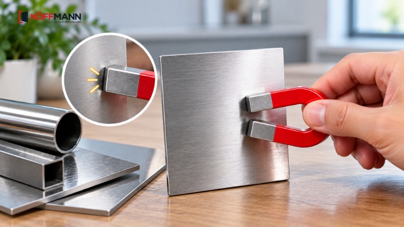 cach kiem tra inox bang nam cham tai nha