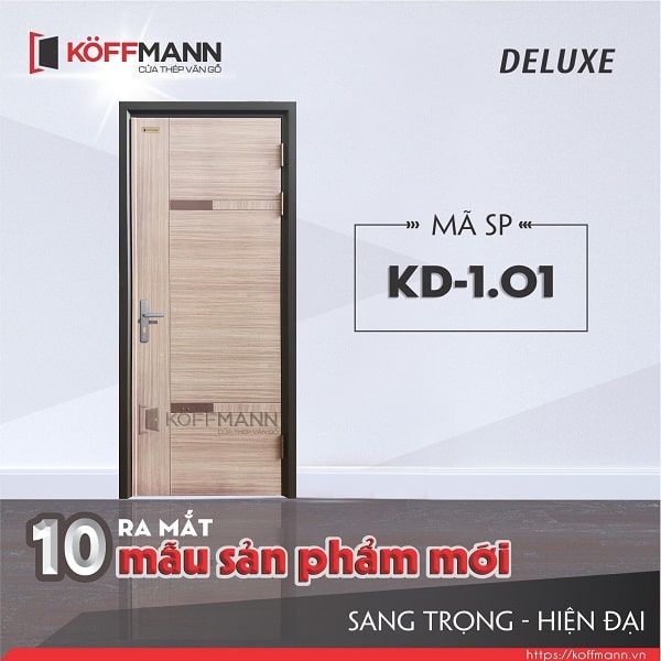 Ngày 03/06/2022 vừa qua, Koffmann đã cho ra mắt sản phẩm cửa thép vân gỗ Deluxe với thiết kế hiện đại sang trọng. Giúp khách hàng có nhiều lựa chọn hơn cho cho ngôi nhà của mình. 