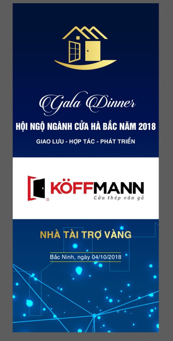 Cửa thép vân gỗ Koffmann – tài trợ vàng cho Gala Dinner Hội ngộ ngành cửa 2018