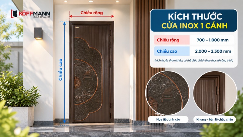kich thuoc cua inox 1 canh pho bien